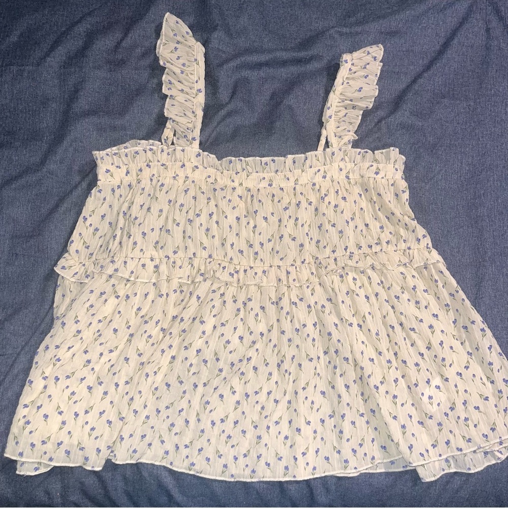 By Together Cream and Lilac Patterned Camisole